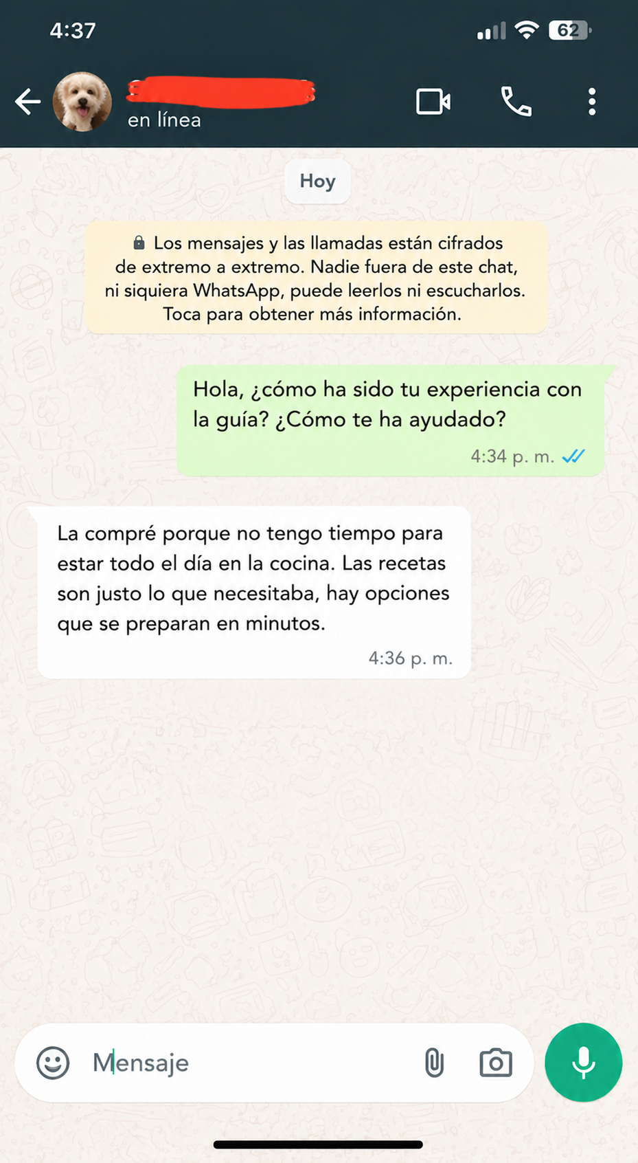 Testimonio real por WhatsApp 4